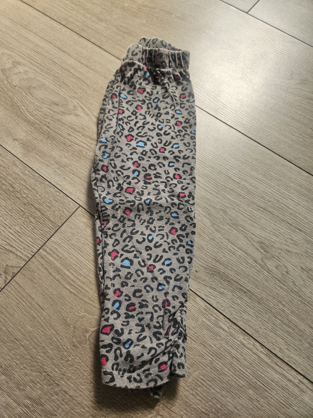 DISNEY Toddler Girls Grey Leopard Print Ruched Ankle Leggings 3T